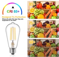 Ampoule LED à filament JESLED 4/6/8 watts à intensité variable, douille E26 B22 E27 E14 E12, pour la maison A19 A60 B11 ST64 T6 CE ETL