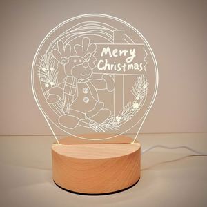 Luminous Blank Acryl Rewri table Transparent Message <span class=keywords><strong>Board</strong></span> Holz basis Nachtlicht - Product Image 6