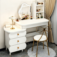 Table de maquillage moderne de luxe pour femme, avec éclairage, miroir et chaise, en vente