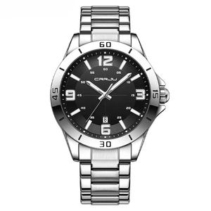 Reloj de Cuarzo para Hombre, Estilo Casual de Negocios, Acero Inoxidable, Resistente al Agua, Números Grandes, Ventana de Calendario, Reloj Deportivo - Product Image 2