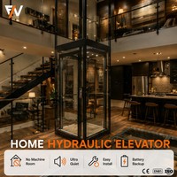 Ascenseur hydraulique pour maison, villa de luxe, fonctionnement silencieux, design de cabine haut de gamme, fabrication d'ascenseurs résidentiels sur mesure