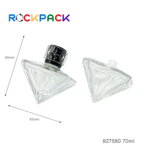 70ml Transparente Irregular forma especial luxo perfume vazio vidro garrafa