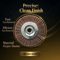 Brosse industrielle abrasive en oxyde d'aluminium avec tige métallique de 4 pouces de diamètre pour polissage et ébavurage, disponible pour le bricolage, personnalisation OEM prise en charge