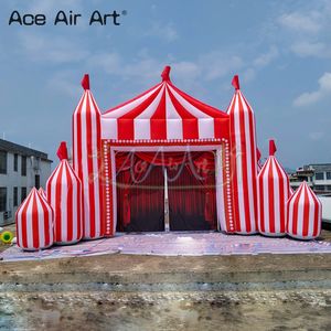 Tente gonflable personnalisée d'arc de cirque de 6x4m avec décoration d'événement durable à rayures rouges et blanches pour les fêtes, les carnavals et les promotions - Product Image 5