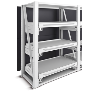 Fami System Ar Rear Wall Shelf 1250x2510 Mm Dark Grey Ral7000 Wall <b>Storage</b> - Product Image 3