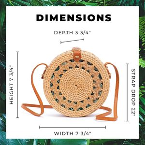 Sac à main pour femme en rotin, petit sac carré décontracté, couleur paille beige, avec pompon, pour jeune femme, meilleure vente transfrontalière - Product Image 5