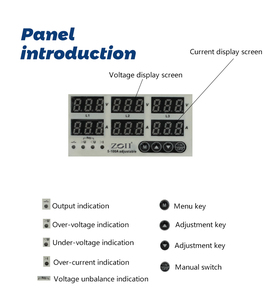 3 ba giai đoạn điện áp hiện tại Relay bảo vệ 3P + N 63A 60A <span class=keywords><strong>220V</strong></span> trên dưới Điện áp Relay hiện tại giới hạn tự động bảo vệ - Product Image 2
