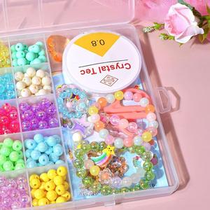 ชุดลูกปัดพลาสติกสร้างสรรค์แบบใหม่ ชุดทำเครื่องประดับ DIY สร้อยข้อมือลูกปัดทำมือ ของเล่นเสริมพัฒนาการสำหรับเด็กผู้หญิง ของขวัญ - Product Image 4