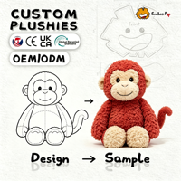 Jouet en peluche OEM, conception personnalisée, cadeaux mascotte d'entreprise, commandes en gros, jouet en peluche super doux, faible MOQ, certifié CE, matériaux écologiques