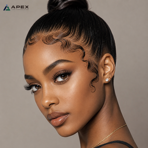 Autocollant <span class=keywords><strong>Tatouage</strong></span> Capillaire Bébé pour Cheveux, Bords Imperméables, Faux Autocollant Temporaire pour Ligne de Cheveux 110x180mm pour Femmes Noires et Perruques en Dentelle - Product Image 5