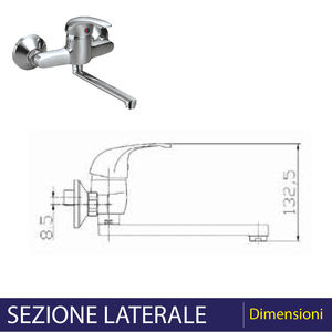 "Mélangeur d'évier chromé mural pour un nettoyage sans effort" - Product Image 4