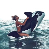 Matelas flottant gonflable pour adulte en forme de baleine noire, hamac aquatique, lit flottant, flotteur de dessin animé, style unique, en PVC, capacité maximale