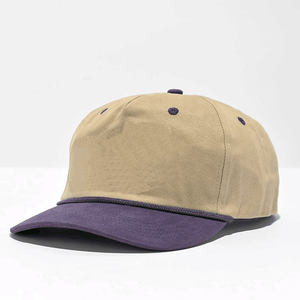 Chapeaux de camionneur kaki à bord incurvé à contraste de couleur Chapeau de pêche personnalisé à 5 panneaux Casquettes de baseball Snapback Rope Made In Vietnam IVA-C-H-43 - Product Image 5