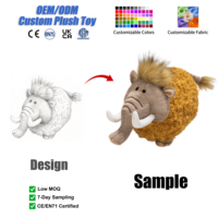 Peluche personnalisée Éléphant Mamouth en coton PP doux, cadeau Kawaii pour enfants, décoration de chambre, vente en gros OEM