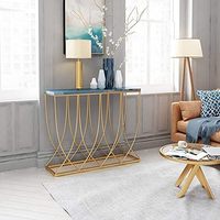 Table console en verre moderne et ensemble de canapés élégants pour hôtel et usage extérieur, décoration contemporaine pour salon