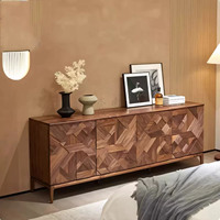 Meuble de salon moderne de luxe léger Shengxuan, console de salle à manger et de chambre à coucher en laiton fait main, armoire haut de gamme à panneaux surélevés 3
