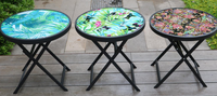 Table pliante d'extérieur en métal, couleurs personnalisées, vente en gros, livraison gratuite