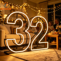 Lettres géantes lumineuses RGB à installer facilement, 3 pieds, 4 pieds, chiffres lumineux pour proposition de mariage, anniversaire, fête, décoration d'événements