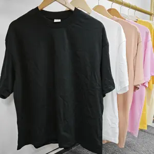 Proveedor de camisetas de calidad ropa de calle Hipster personalizada boxy fit puff estampado logo oversize drop hombro camiseta gruesa para hombres