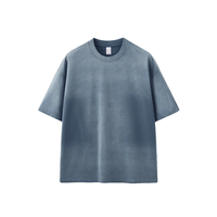 T-shirt Homme Streetwear Personnalisé en Coton Épais Surdimensionné, Effet Délavé Monkey, Coupe Boxy Rétro Hip Hop, Vendeur