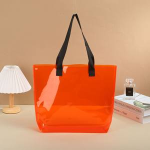 Bolsa de Compras de PVC Transparente Personalizada con Logotipo a Color, de Alta Calidad, para Viajes, para Mujer, Plegable, Tamaño Mediano, Regalo Promocional - Product Image 1