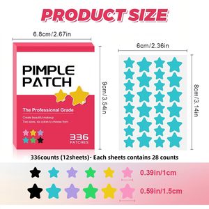 36 Patchs Hydrocolloïdes Étoile Cœur Faciles à Retirer pour l'Acné et les Boutons avec Bande Déchirable - Product Image 2