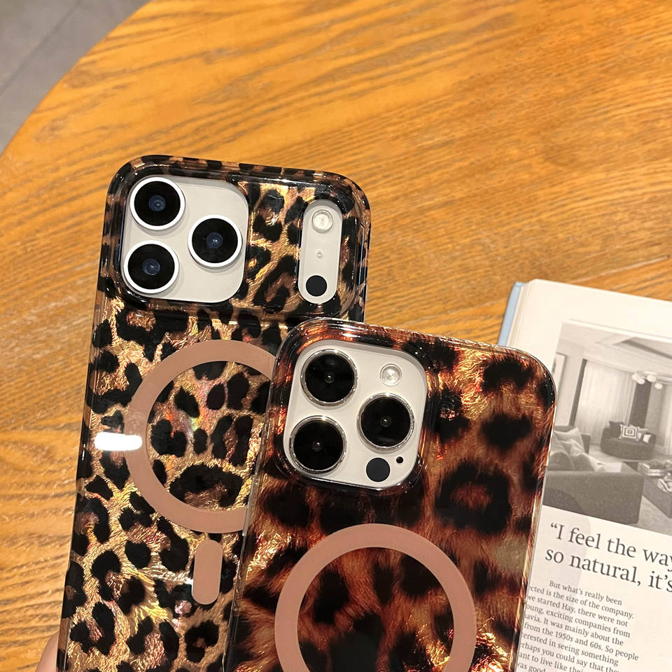 Luxury Leopard Print Magnetic Ring Case for iPhone 17 16 15 - Image 4