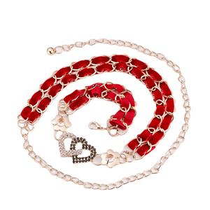 حزام سلسلة خصر مرن من السبائك للسيدات ، حزام صغير لتزيين تنورة متعددة الاستخدامات مع تصميم خصر فستان مرن - Product Image 1