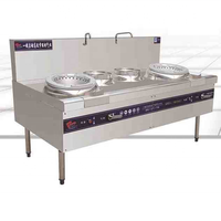 Cuisinière à gaz chinoise commerciale à double brûleur en acier inoxydable pour projet de cuisine