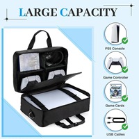 Sac de transport en nylon isolé pour console PS5 Slim, protection imperméable et anti-poussière, fermeture éclair, durable, léger, grande capacité