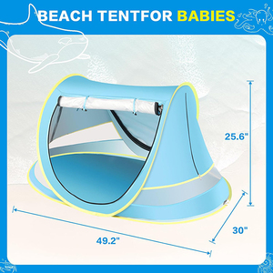<span class=keywords><strong>Tente</strong></span> de plage pour bébé avec chapeau pour bébé, <span class=keywords><strong>lit</strong></span> de voyage pop up pour tout-petits avec chapeau de soleil pour garçons ou filles - Product Image 2