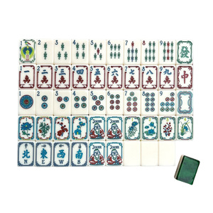 Juego de Mahjong Americano con Cabeza de Buda Verde Jade, Juego de Mahjong Portátil de Acrílico de Dos Capas con Diseño Impreso, Fichas de Mahjong Americanas - Product Image 5