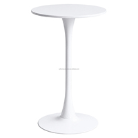 Table de bar ronde moderne de 60 cm, table de pub sur piétement avec base en forme de tulipe, table de cocktail minimaliste pour café, restaurant