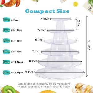 Rak <span class=keywords><strong>Display</strong></span> kue Macaron plastik 6 tingkat, alat kue untuk pemegang Cupcake, piring dekorasi pesta pernikahan, menara berdiri - Product Image 3