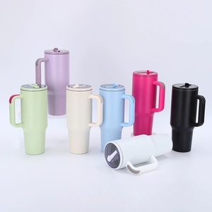 Portable 40oz Insulated Tumbler <b>with</b> Collapsible <b>Straw</b> Ergonomic Handle BPA Free Stainless Steel Travel Cup for Business Gifts O - Product Image 2