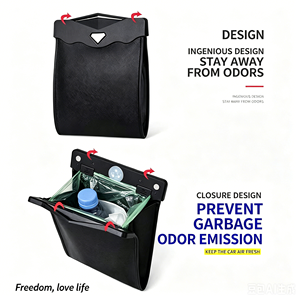 Bolsa de Almacenamiento Universal de Lujo para Auto, Impermeable, de PU, Plegable, para Colgar en el Respaldo del Asiento, Multifuncional, Organizador de Basura - Product Image 6