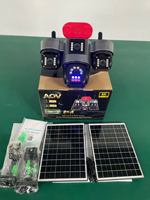 Caméra de sécurité extérieure solaire à 4 objectifs avec suivi de mouvement humain, audio bidirectionnel, vision nocturne, étanche, carte SIM 4G