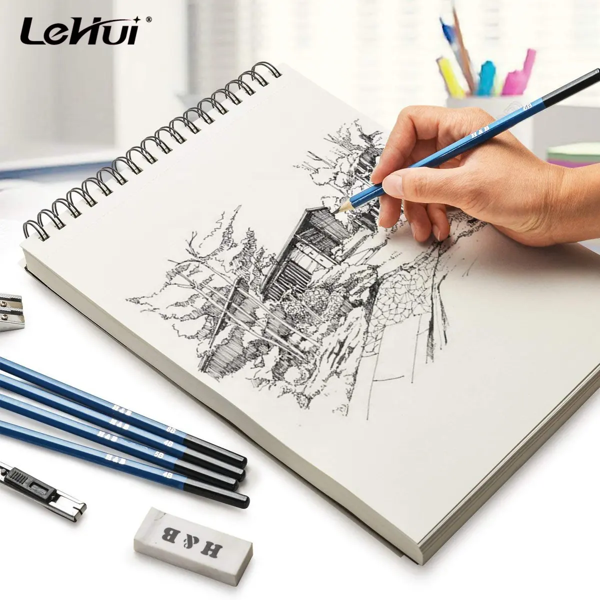 Lehui Hot Sale 9 X 12 inches 100 Sheets Art Drawing Pad Sketch Book Notebook