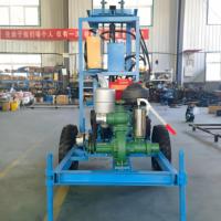 Moteur diesel portable 100m 120m 130m 150m Rig de forage de puits d'eau souterrain Rig de forage de puits d'eau avec roues de pompage d'eau Rig de forage au carottage