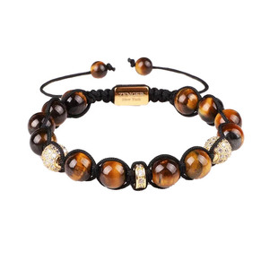 Design classico A + grado marrone occhio di tigre gemma intrecciata in acciaio inossidabile Logo personalizzato <span class=keywords><strong>bracciale</strong></span> Macrame per <span class=keywords><strong>uomo</strong></span> JBS10122 - Product Image 2