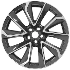 Flrocky 18x8.0 inci 100mm Pitch-row 5 lubang pelek campuran aluminium roda hitam untuk mobil