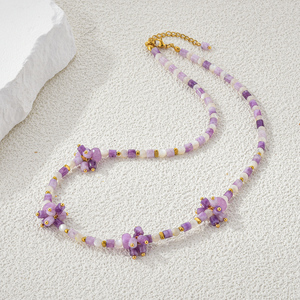 2025 nouveauté ensemble de bijoux en cristal naturel pour femmes mode Bracelet collier et boucles d'oreilles avec pierre breloque perles cadeau - Product Image 3