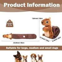 Nouveau design, jouet interactif pour chien en peluche écologique, distributeur de friandises, jouet durable pour chien en forme d'écureuil, jouet sonore et de recherche de nourriture