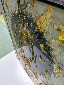 Pintura Moderna <span class=keywords><strong>de</strong></span> Lujo con Retrato <span class=keywords><strong>de</strong></span> Mujer Afroamericana, Lienzo, Cristal, Porcelana, Marco <span class=keywords><strong>de</strong></span> Metal Dorado, Arte <span class=keywords><strong>de</strong></span> Pared Hecho a Mano Ecológico - Product Image 4