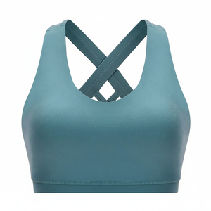 Pakistán Fabricación de cuello alto Fitness deportes sujetador camisetas sin mangas Venta caliente de alta intensidad dobladillo largo ejercicio ropa transpirable - Product Image 1