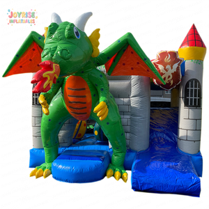 Château gonflable Dragon cracheur de feu, combo structure de jeu gonflable pour jardin, aire de jeux gonflable pour enfants - Product Image 1