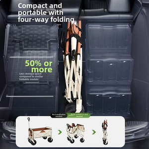 Carrello pieghevole da spiaggia pieghevole di grande capacità ruote serbatoio di vagone tutto il carrello da campeggio con freno - Product Image 4