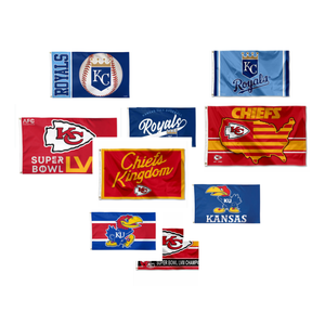 Yeni Tasarım Özel Toptan <span class=keywords><strong>Kansas</strong></span> City Temsilcisi Beyzbol Futbol Takımı <span class=keywords><strong>Kansas</strong></span> City Chiefs İç/Dış Mekan Sergileme Bayrağı - Product Image 2