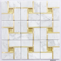 Azulejo de suelo de vidrio de mezcla de mosaico pulido de mármol de piedra natural azulejos de pared para suelo de baño