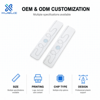 Étiquette de blanchisserie tissée RFID UHF programmable, impression de logo sur mesure, support graphique professionnel pour usine de confection